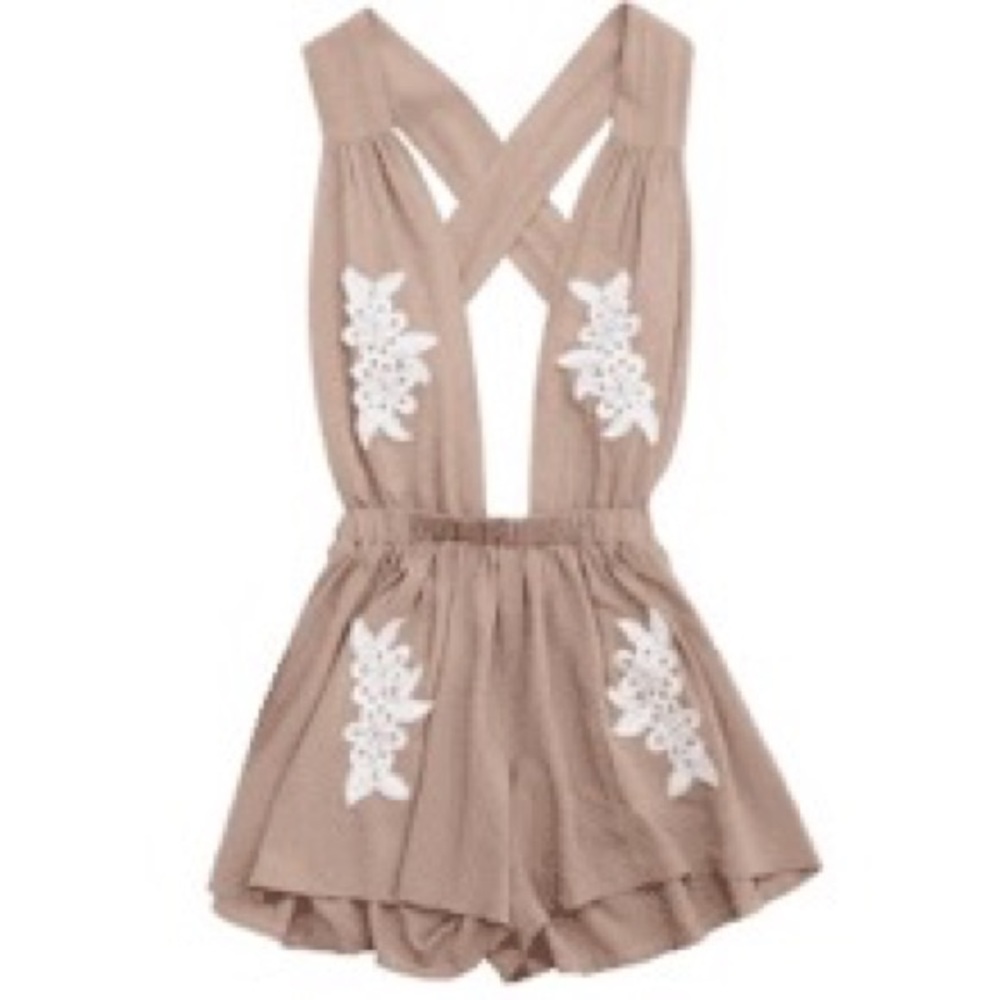 Open back floral romper